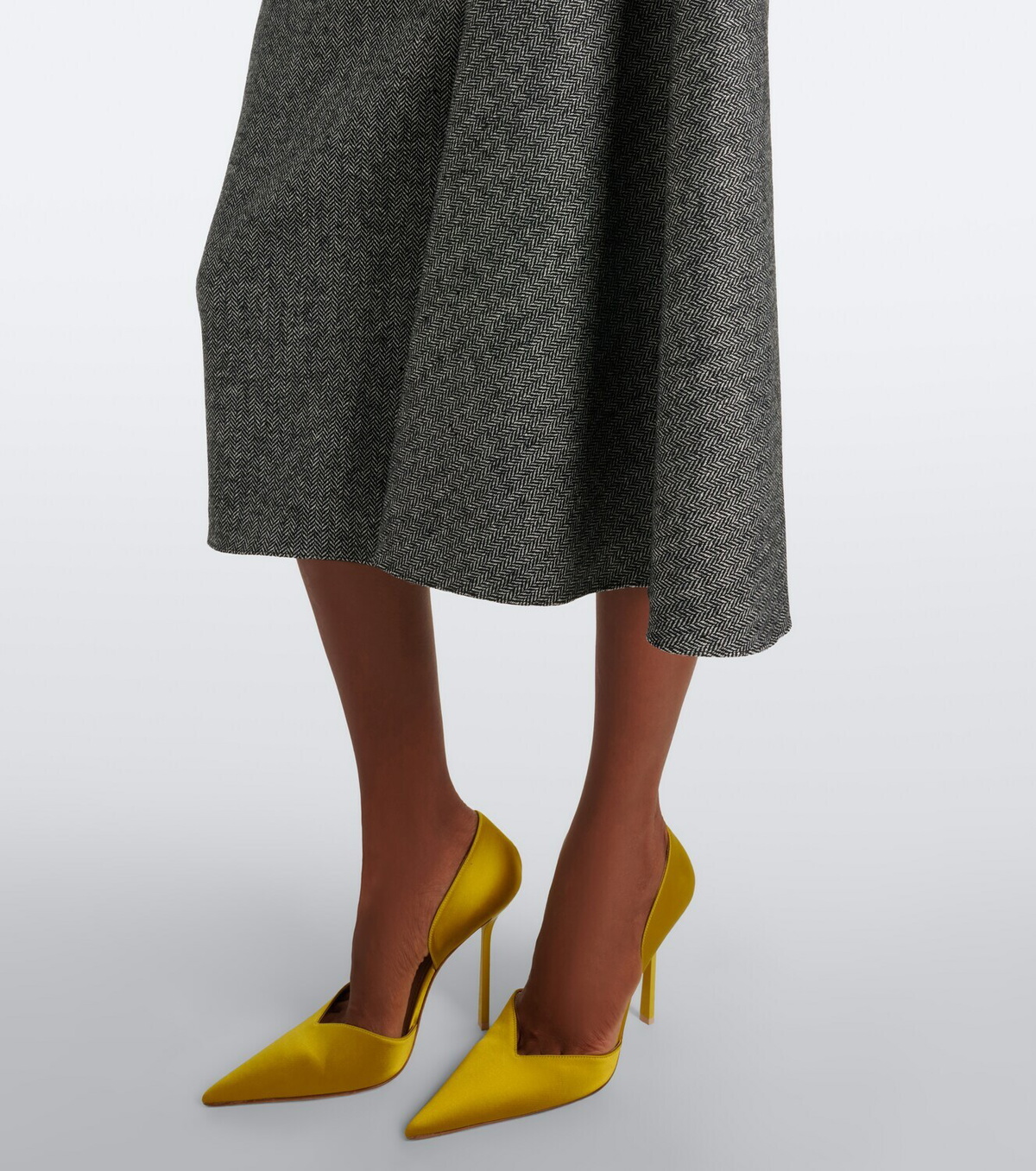 Erdem Bow-detail herringbone draped midi dress