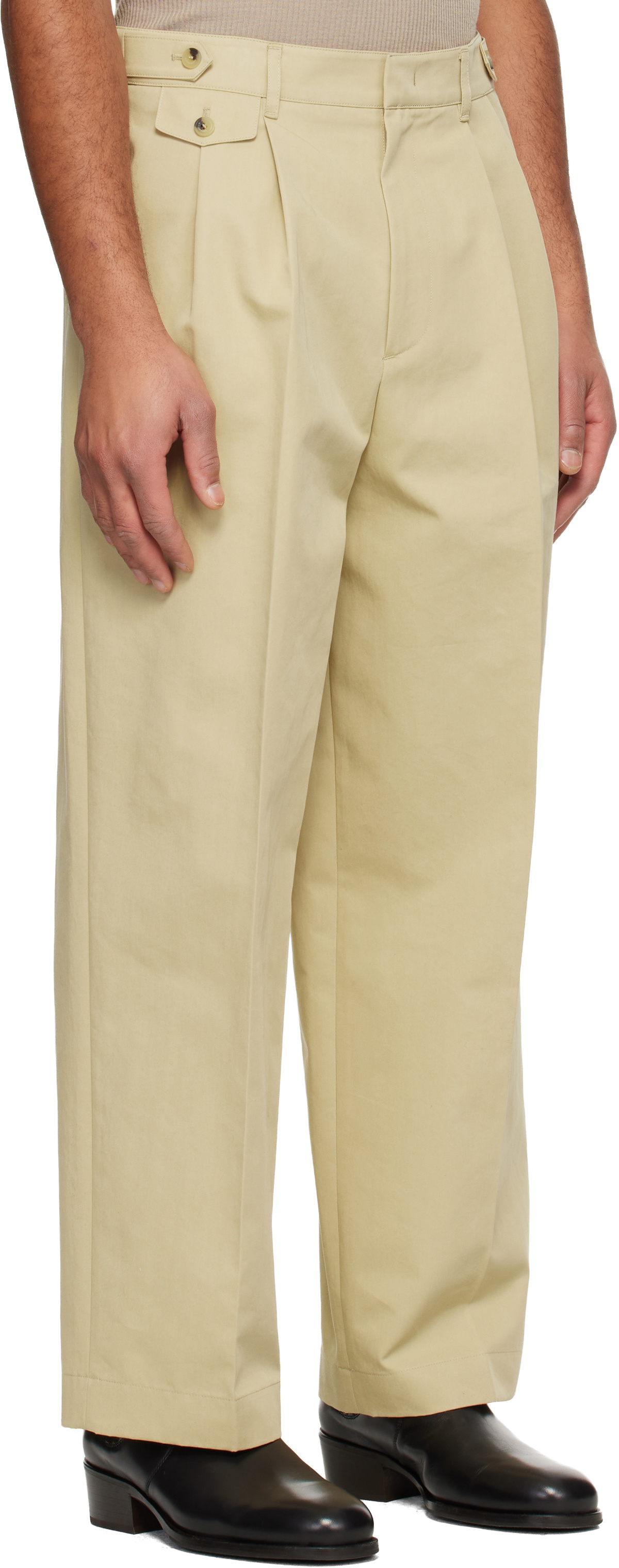 LE17SEPTEMBRE Beige Two Tuck Trousers