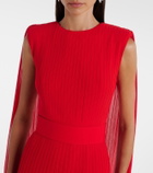 Solace London Tavia caped pleated gown