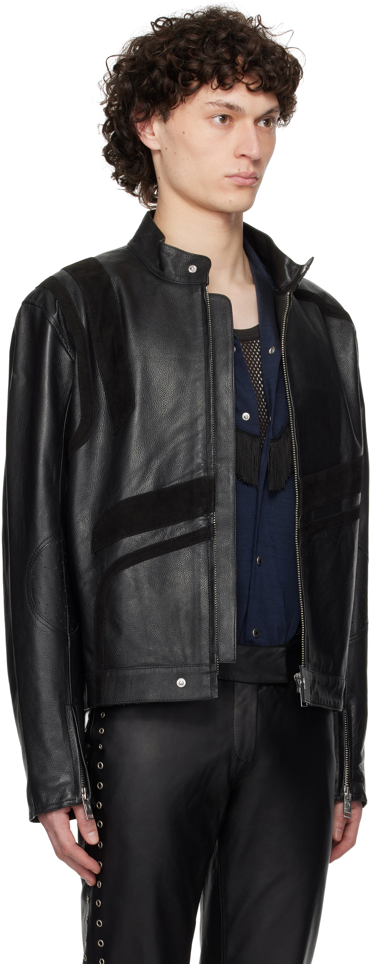 Deadwood Black Hiro Leather Biker Jacket