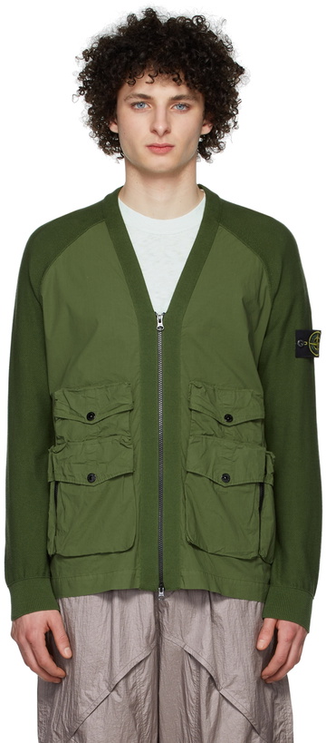 Photo: Stone Island Green Soft Cotton Cardigan