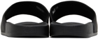 Versace Jeans Couture Black Embossed Pool Slides