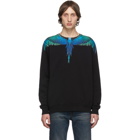 Marcelo Burlon County of Milan Black and Blue Wings Sweatshirt