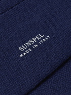 Sunspel - Ribbed Cashmere Bed Socks - Blue