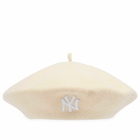 New Era New York Yankees Wool Beret in Natural 