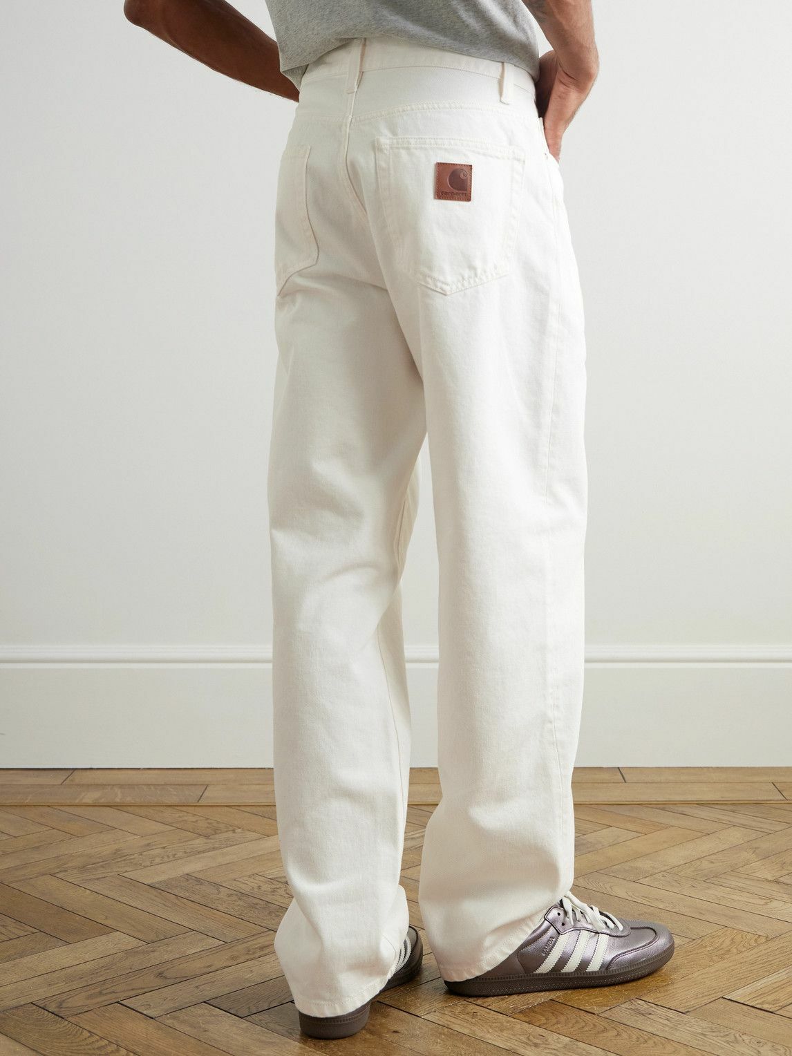 Carhartt WIP - Aaron Straight-Leg Logo-Appliquéd Jeans - White