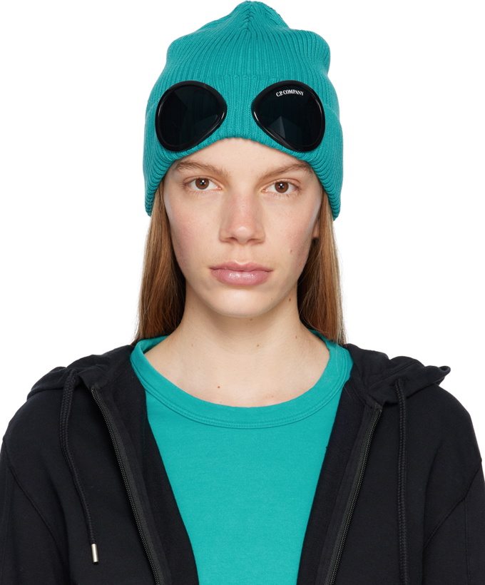 Photo: C.P. Company Blue Goggle Beanie