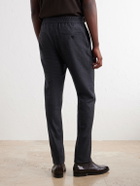 Slowear - Tapered Cashmere-Flannel Drawstring Trousers - Gray