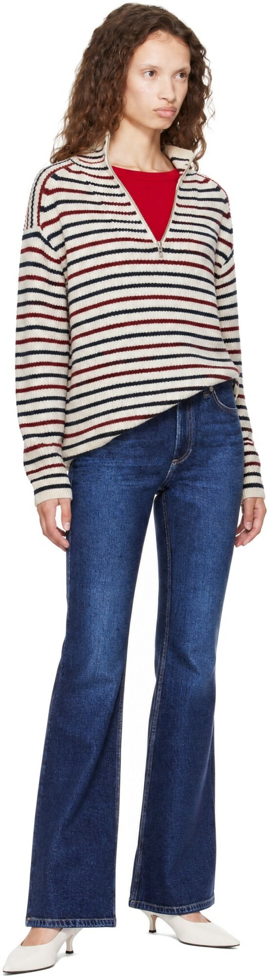 rag & bone Multicolor Georgie Stripe Half Zip Sweater