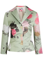 Bernadette Elle Floral-print Satin Jacket Green