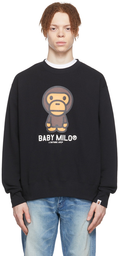 Photo: BAPE Black Cotton Baby Milo Sweatshirt