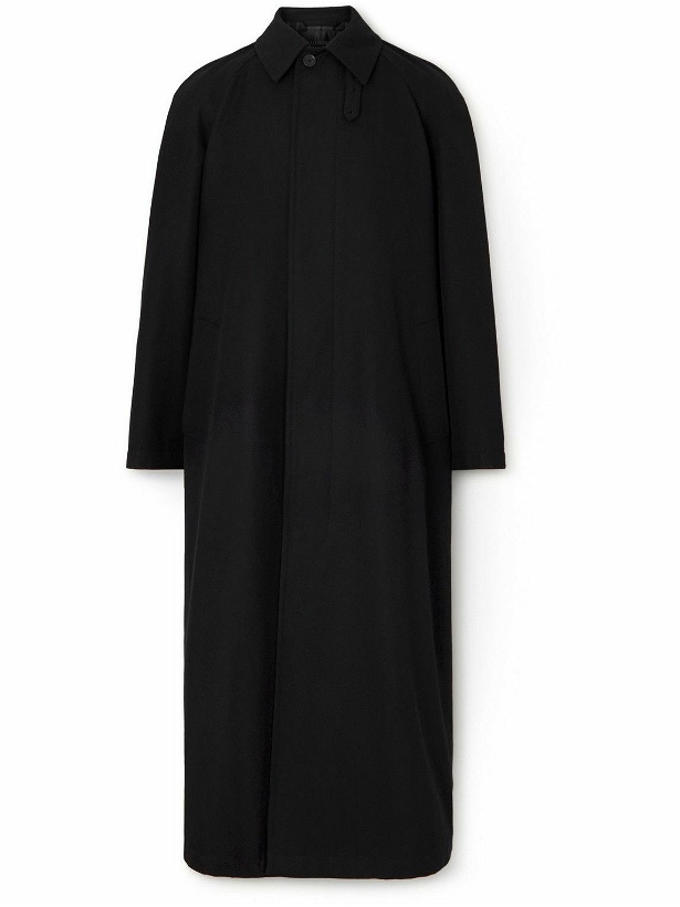 Photo: Balenciaga - Oversized Wool and Cotton-Blend Coat - Black