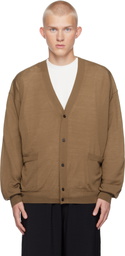 YLÈVE Brown Superfine 120's Biella Yarn Knit Cardigan