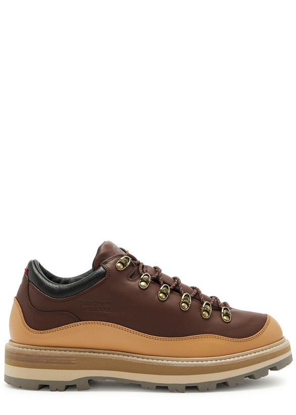 Photo: Moncler Genius 8 Moncler Palm Angels Peka 305 Leather Derby Shoes Brown