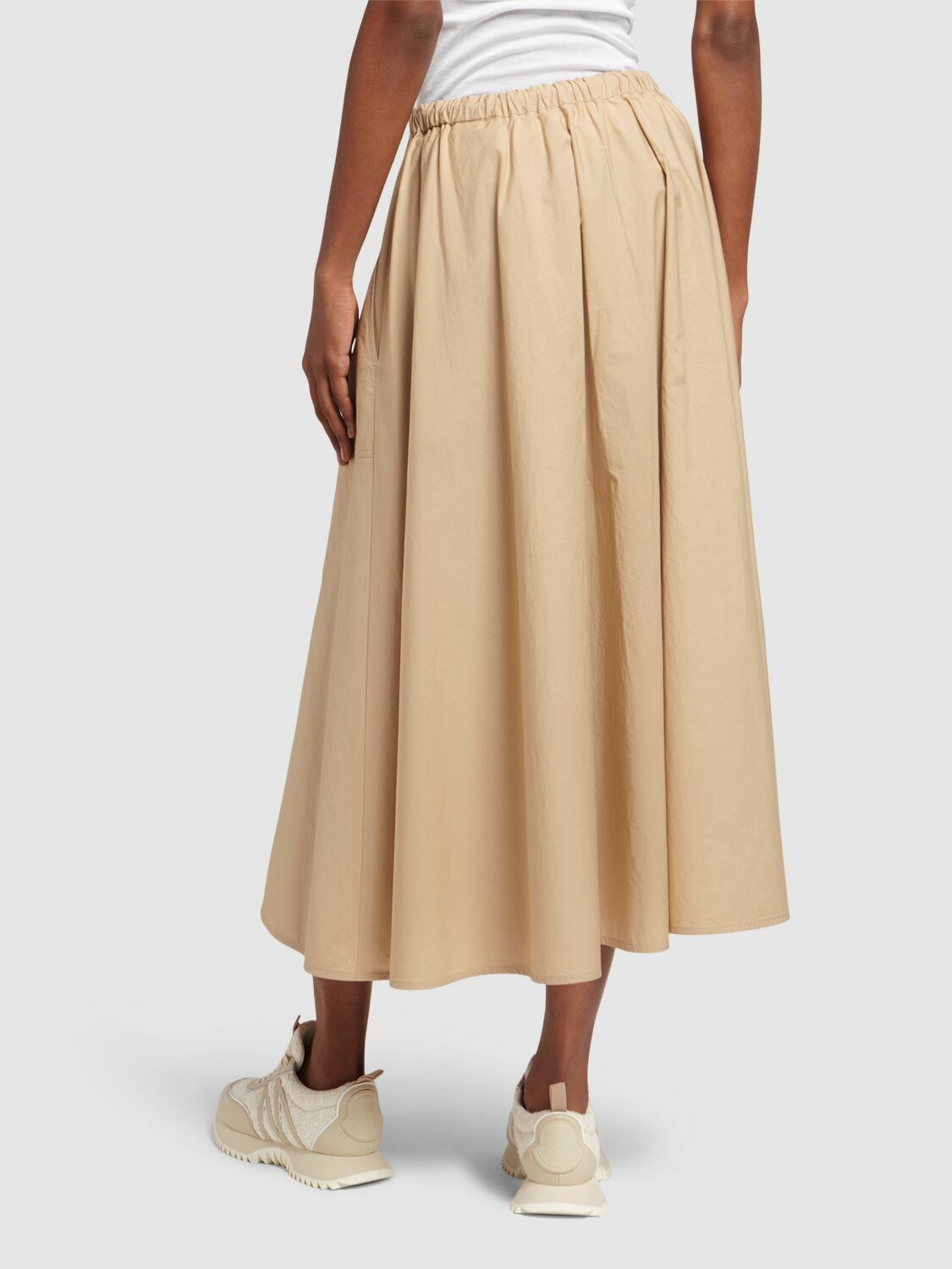 MONCLER Cotton Poplin Maxi Skirt Moncler