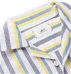 Mr P. - Camp-Collar Striped Linen and Cotton-Blend Shirt - Multi