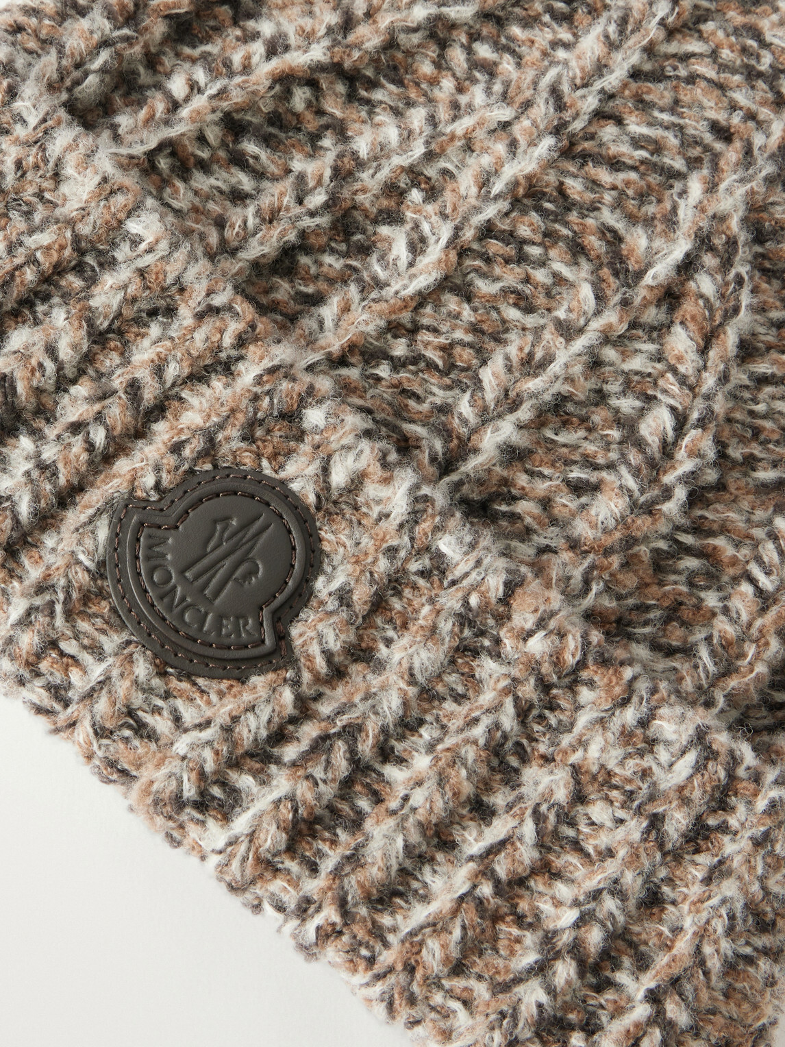Moncler - Ribbed Wool-Blend Beanie - Brown