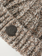 Moncler - Ribbed Wool-Blend Beanie - Brown