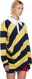 Charles Jeffrey LOVERBOY Yellow & Navy Topsy Turvy Polo