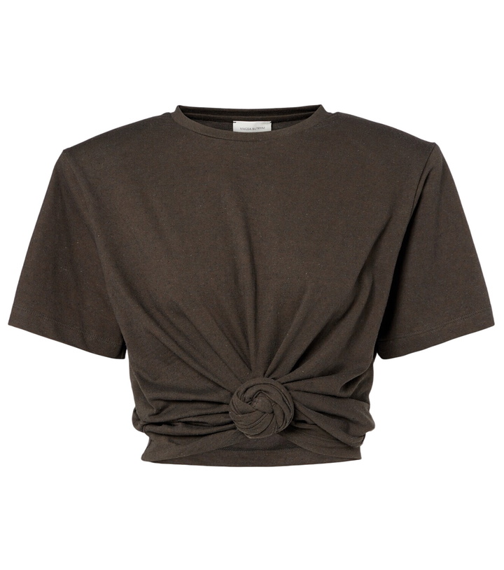 Photo: Magda Butrym Gathered cotton and silk T-shirt