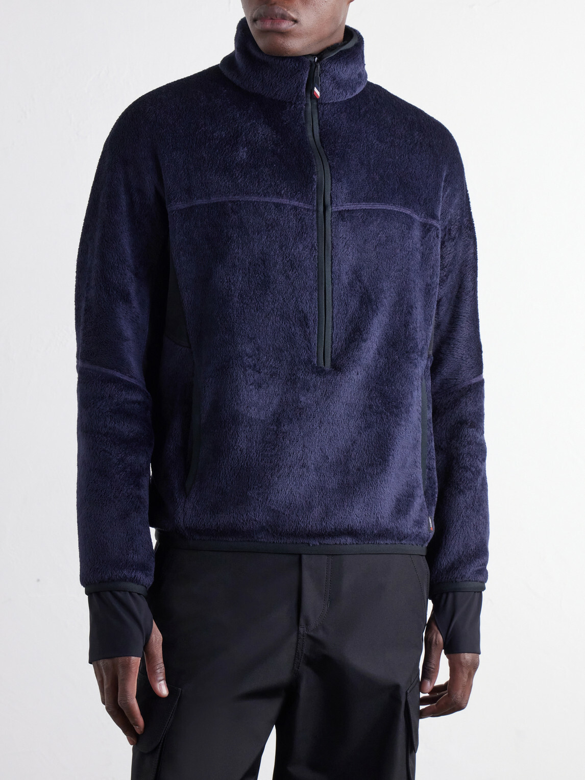 Moncler Grenoble - Panelled Polartec® Fleece Half-Zip Ski Mid-Layer - Blue