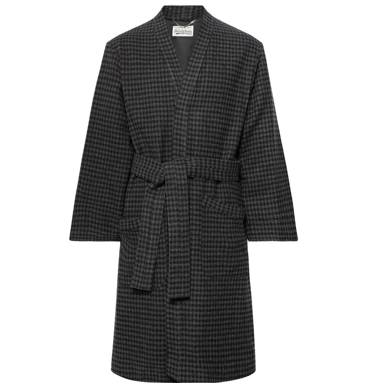 Photo: Wacko Maria - Checked Wool-Blend Coat - Gray