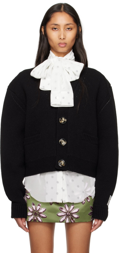 Photo: Meryll Rogge Black Double Faced Cashmere Cardigan