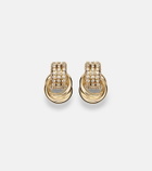 Stone and Strand Forme Knot 14kt gold earrings with diamonds