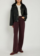 Barbour Reighton Detachable-hood Waxed Cotton Jacket Black