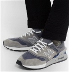 New Balance - MS997 Suede, Nubuck and Mesh Sneakers - Gray