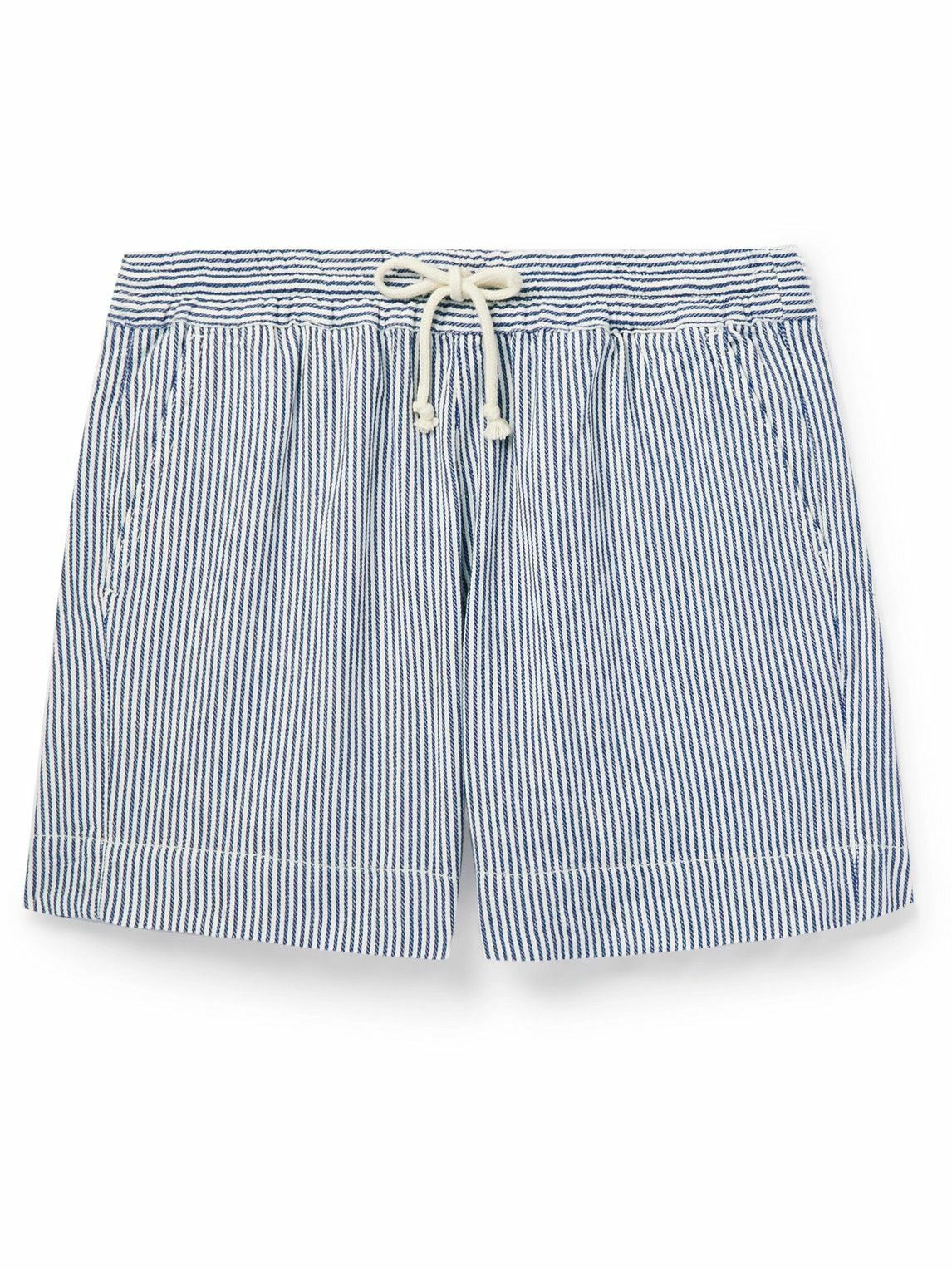 La Paz - Pestana Straight-Leg Striped Linen Drawstring Shorts - Blue