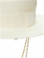 RUSLAN BAGINSKIY Double Chain Strap Straw Boater Hat