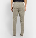 Brunello Cucinelli - Tapered Stretch-Cotton Twill Drawstring Trousers - Green