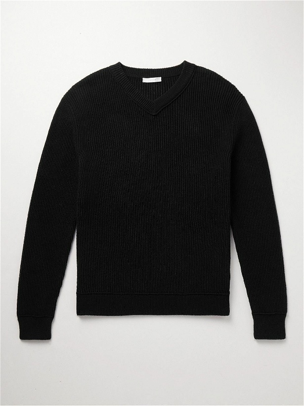 Photo: The Row - Corbin Ribbed Cotton Sweater - Black