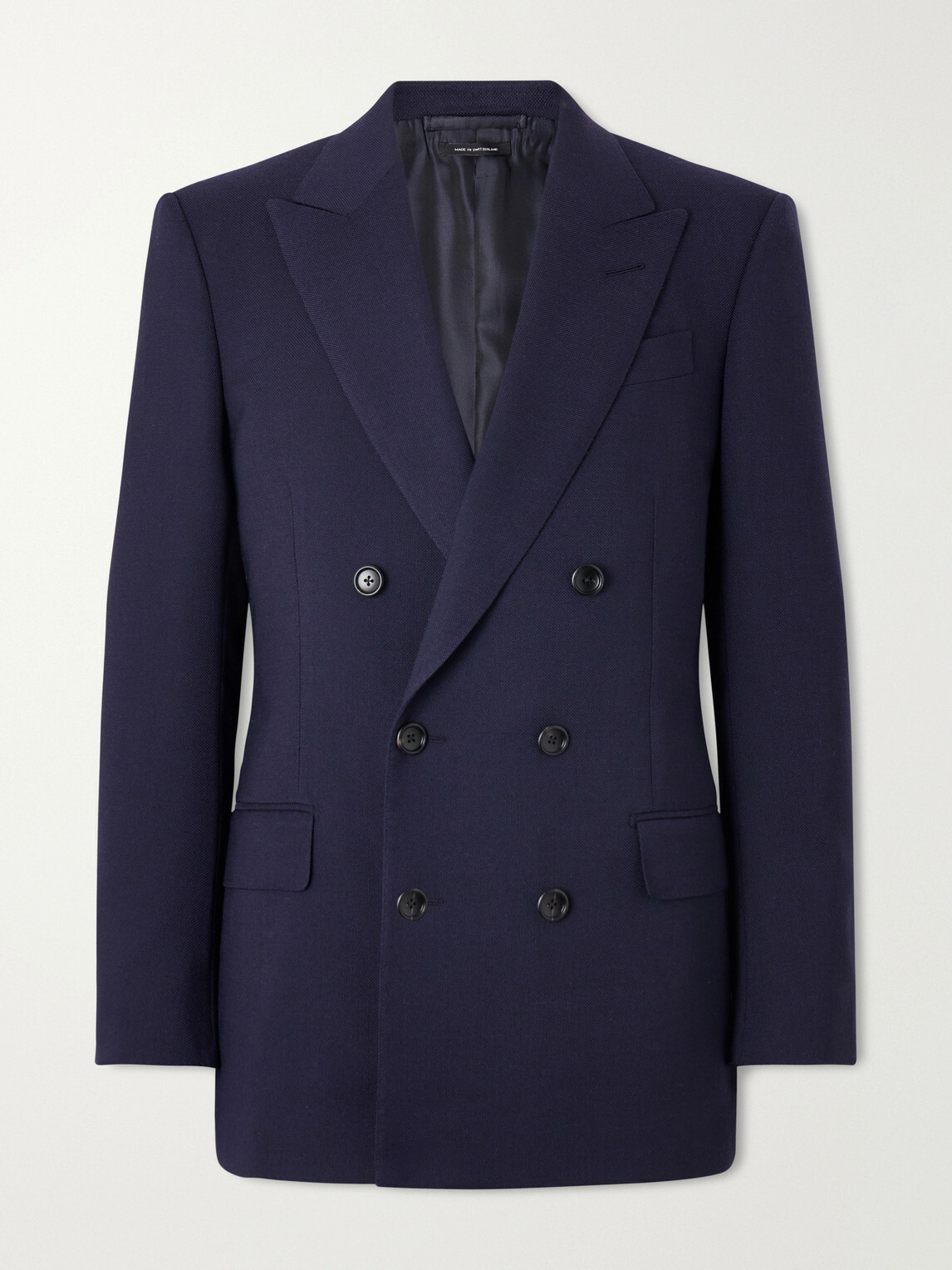 TOM FORD - Atticus Double-Breasted Wool and Mohair-Blend Blazer - Blue