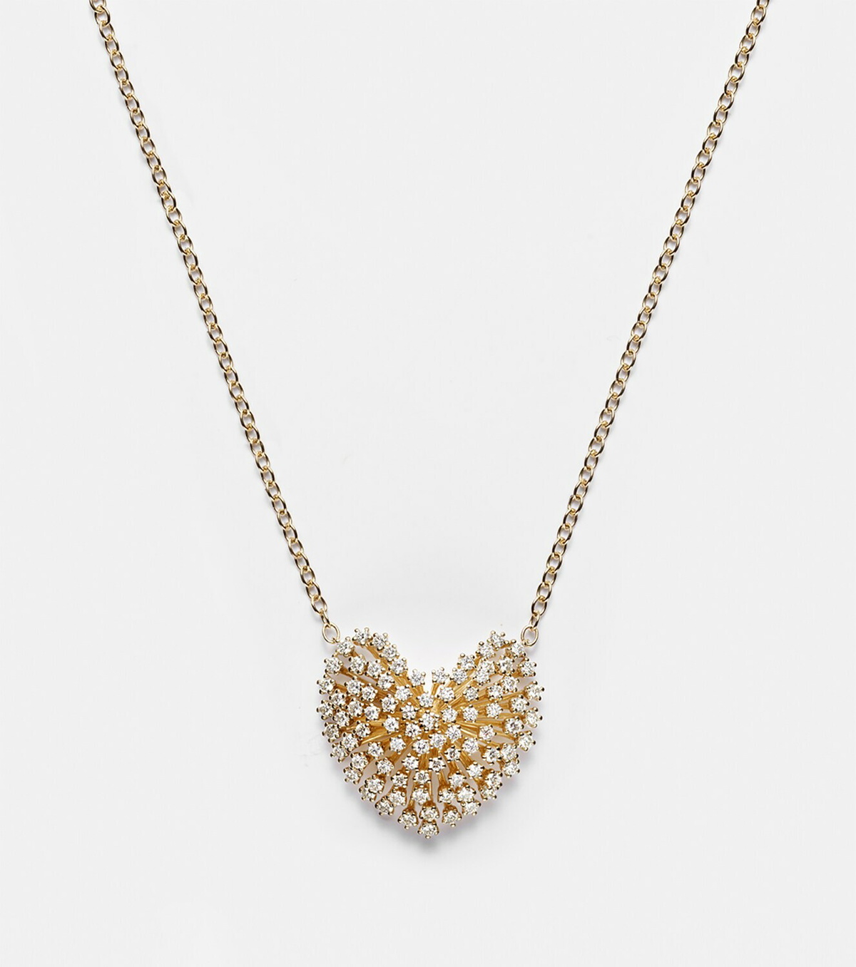 Sydney Evan Heart Large 14kt gold pendant necklace with diamonds