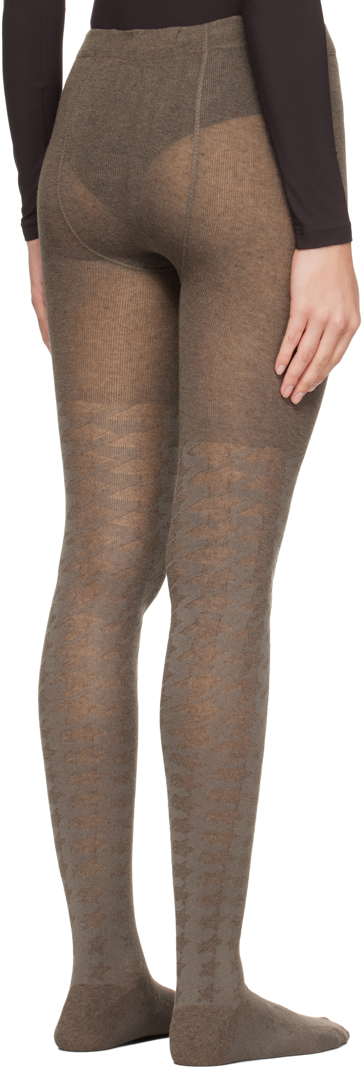 OPEN YY Gray Hound's Tooth Star Tights