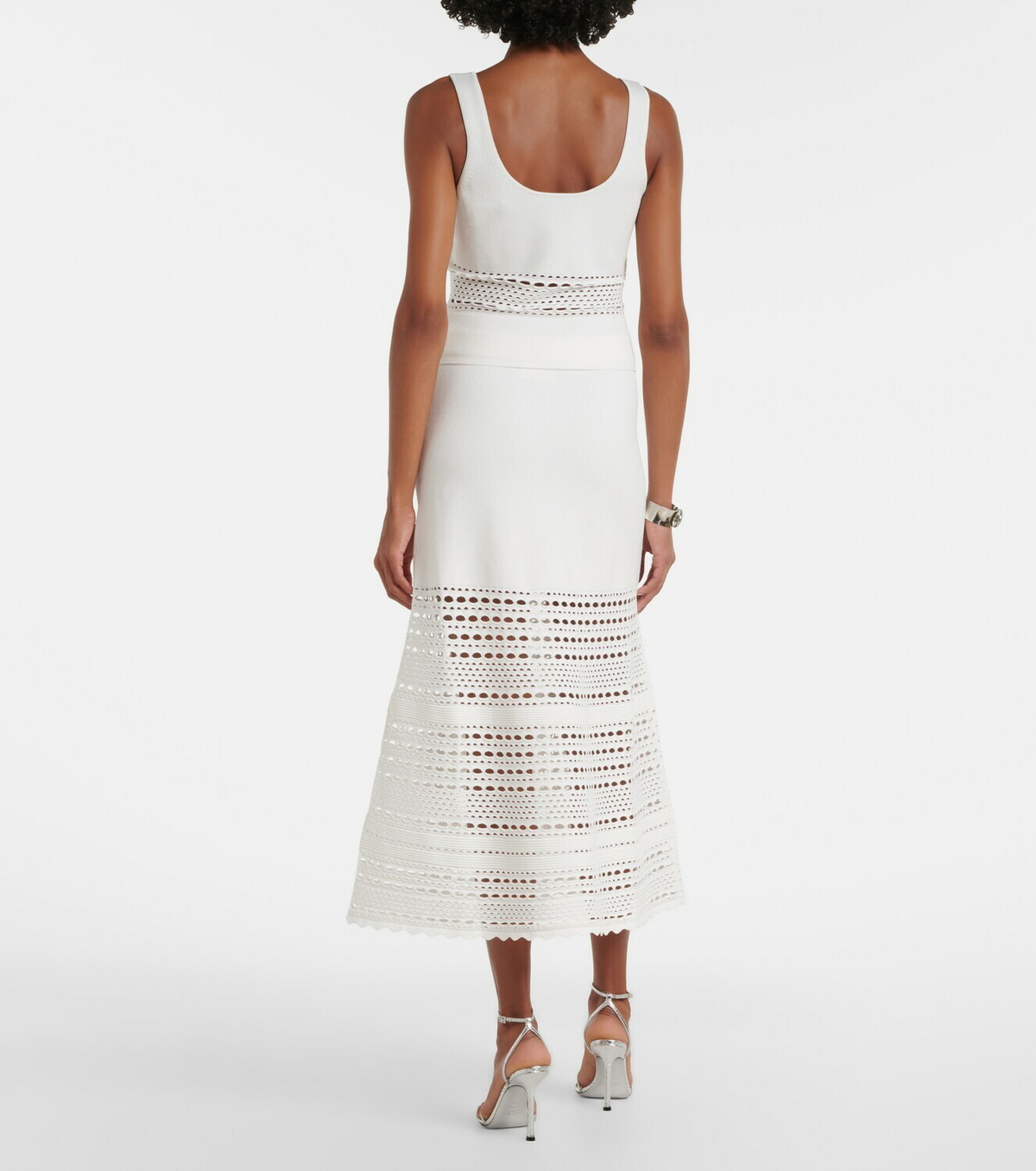 Simkhai Westly open-knit midi skirt