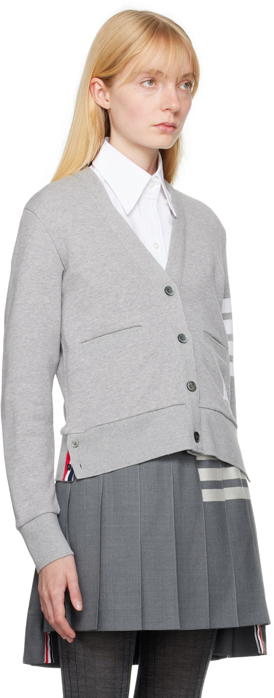 Cotton Hector Pointelle 4-Bar V-neck Cardigan