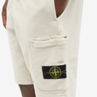 Stone Island Men's Brushed Cotton Sweat Shorts in Plaster