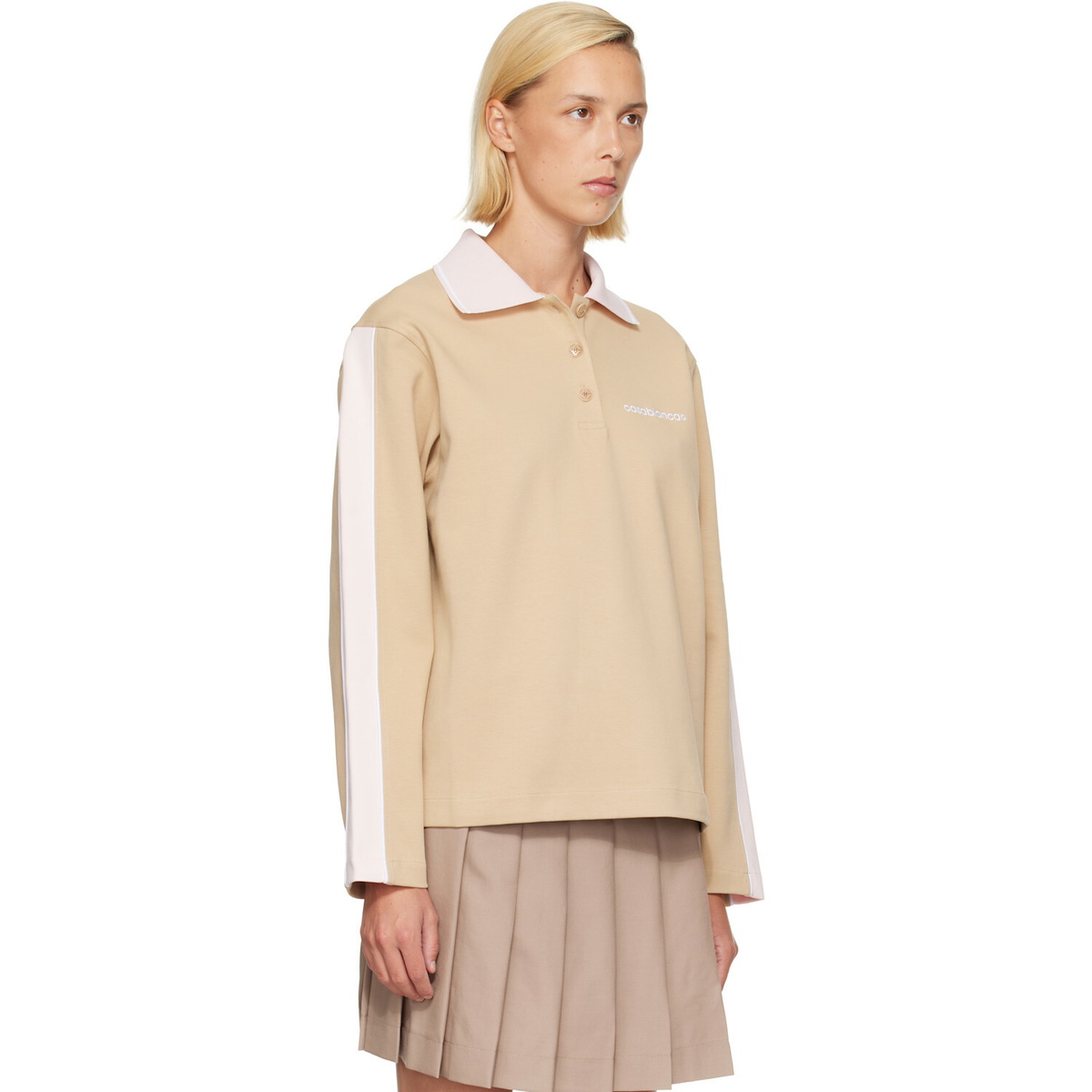 Casablanca Tan Punto Polo Collared Sweatshirt