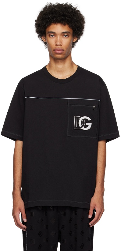 Photo: Dolce & Gabbana Black Embossed T-Shirt