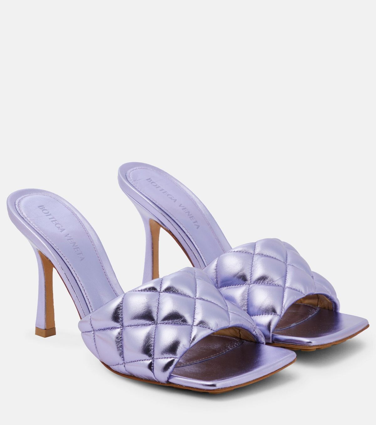 Bottega Veneta - Padded metallic leather mules Bottega Veneta