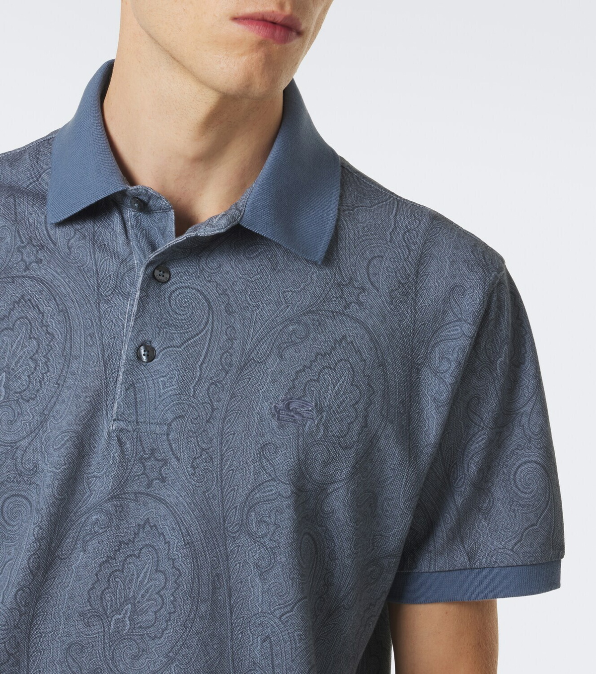 Etro Paisley cotton piqué polo shirt