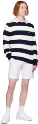 Lacoste Navy & White Striped Sweater