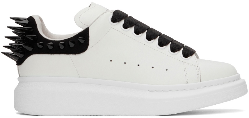 Alexander McQueen White & Black Spike Oversized Sneakers
