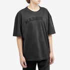 Maison Margiela Men's Distressed College Logo T-Shirt in Washed Black