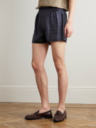 SAINT LAURENT - Straight-Leg Printed Silk-Twill Shorts - Blue