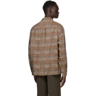 Lemaire Brown Brick Convertible Collar Shirt