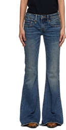 R13 Blue Overflow Boy Flare Stretch Jeans